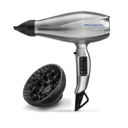 BaByliss Pro Digital hajszárító 2200 W Szürke, Ezüst