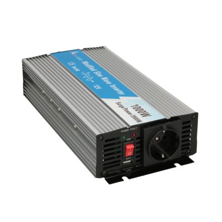 Extralink VOLTAGE CONVERTER 12V - 230V, 1000W, MODIFIED SINUS OPIM-1000W áramátalakító és inverter Automatikus Alumínium