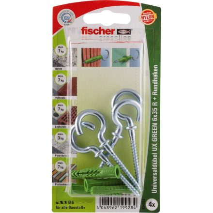 Fischer univerzális tiplik UX Zöld 6x35 R RH K