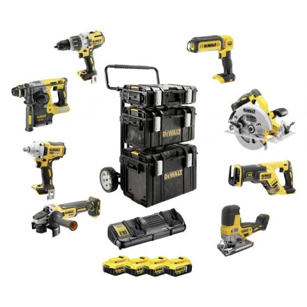 DEWALT DCK856P4-QW 8 részes barkácsgép csomag 4 db 18V 5.0Ah akkuval