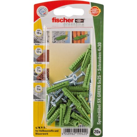 Fischer tágulási tiplik SX GREEN 5x25 SK