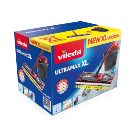 Vileda Ultramax XL Box felmosó Száraz és nedves Mikroszál Fekete, Vörös