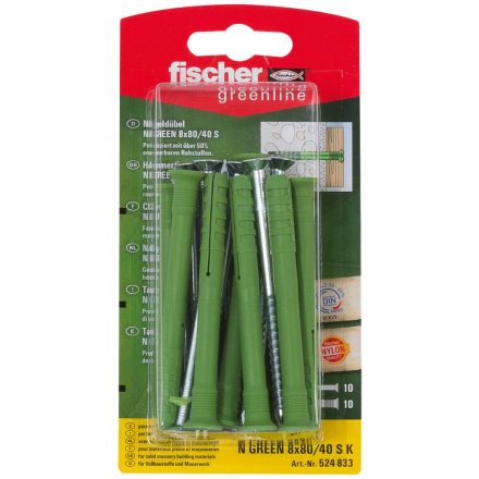 Fischer köröm dübel N GREEN 8x80/50 SK