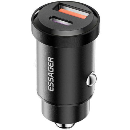 ESSAGER Car Charger USB-A+USB-C 30W Essager (black)