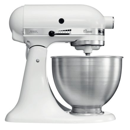 KitchenAid 5K45SSEWH Álló mixer 275 W Fémes, Fehér