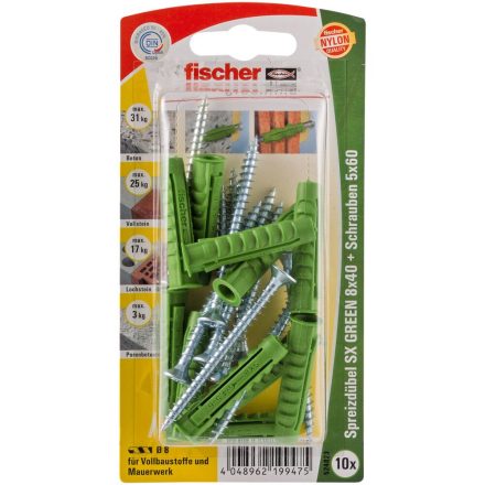 Fischer tágulási tiplik SX GREEN 8x40 SK