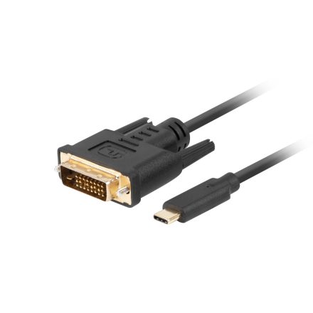 Lanberg CA-CMDV-10CU-0005-BK video átalakító kábel 0,5 M USB C-típus DVI-D Fekete