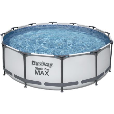 Bestway Steel Pro MAX medencekészlet, Ø 366cm x 100cm, úszómedence (világosszürke, szűrőszivattyúval)