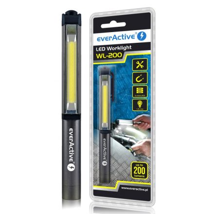 Everactive WL200 zseblámpa Fekete Csiptetős zseblámpa COB LED