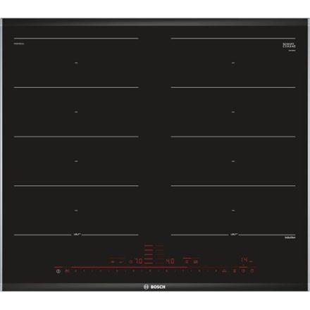 Bosch PXX675DC1E főzőlap Fekete, Rozsdamentes acél Beépített Zónás indukciós főzőlap 4 zóna