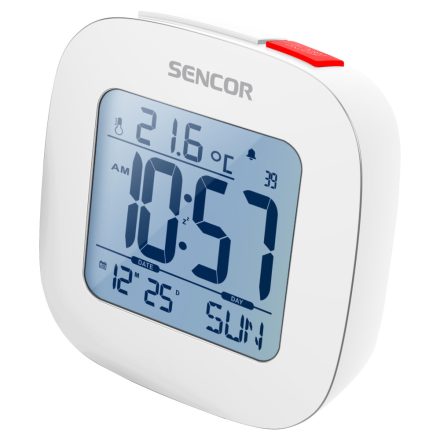 Sencor SDC 1200 W napelemes rádiós vezérlésű óra Digitális ébresztőóra Fehér