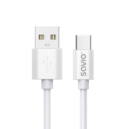 Savio USB cable 2 m USB 2.0 USB A - USB C White CL-168 USB kábel 3 M Fehér