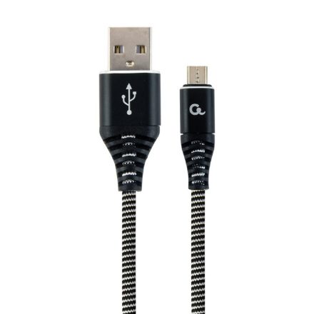 Cablexpert CC-USB2B-AMMBM-2M-BW USB kábel USB 2.0 USB A Micro-USB B Fekete