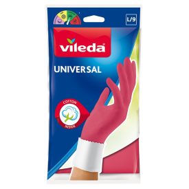   Vileda 166566 tisztító kesztyű Pamut, Latex Rózsaszín Uniszex L