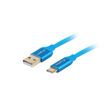 Lanberg CA-USBO-22CU-0010-BL USB kábel 1 M USB 2.0 USB C USB A Kék