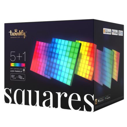 Twinkly Squares Intelligens panel Wi-Fi/Bluetooth Fekete