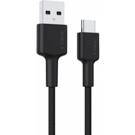 AUKEY CB-CD30 USB-A apa - USB-C apa 2.0 Adat és töltőkábel - Fekete (0.9m) (CB-CD30)