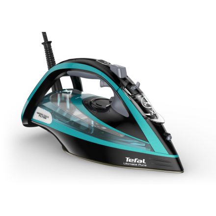 Tefal Ultimate Pure FV9844 Száraz és gőzölős vasaló Öntisztító Durilium talp 3200 W Fekete, Kék