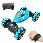 Távirányítós RC kaszkadőr autó – LED világítás, 360° forgás kék