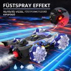Távirányítós kaszkadőr autó LED fénnyel és füst effekttel – spray funkciós RC játék (1:16) kék