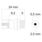 DC aljzat beép. 5,5 x 2,5