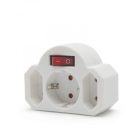 Elosztó 1-2+1 kapcsolóval földelt gyermekvédelemmel