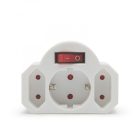 Elosztó 1-2+1 kapcsolóval földelt gyermekvédelemmel