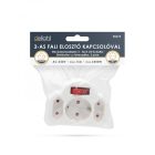 Elosztó 1-2+1 kapcsolóval földelt gyermekvédelemmel