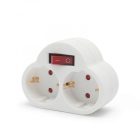 Elosztó 1-2(földelt)+kapcsoló