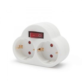 Elosztó 1-2(földelt)+kapcsoló