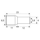 Érvéghüvely 2x4,00mm2 • szürke