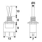 Kapcsoló karos  (on-on • 3A-250V)