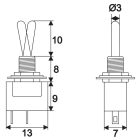 Kapcsoló karos  (on-off • 3A-250V)