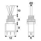 Kapcsoló karos  (on-off-on • 3A-250V)