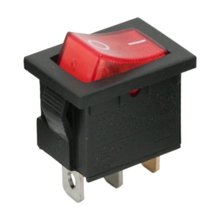 Kapcsoló billenő • piros  (off-on • 6A-250V)