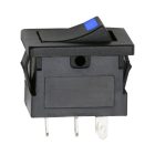 Kapcsoló billenő+kék LED  (on-off • 15A-12VDC)