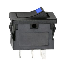 Kapcsoló billenő+kék LED  (on-off • 15A-12VDC)