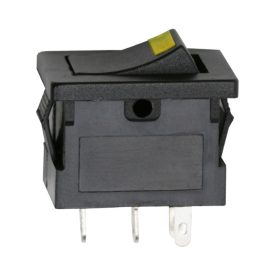 Kapcsoló billenő+sárga LED  (on-off • 15A-12VDC)