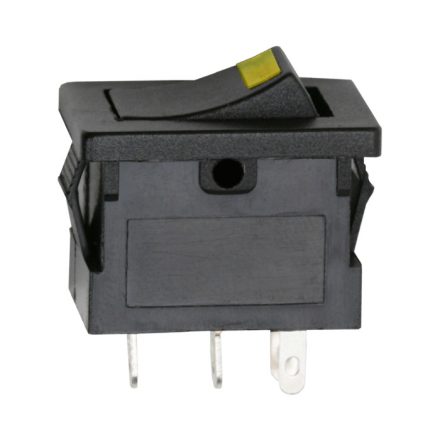 Kapcsoló billenő+sárga LED  (on-off • 15A-12VDC)