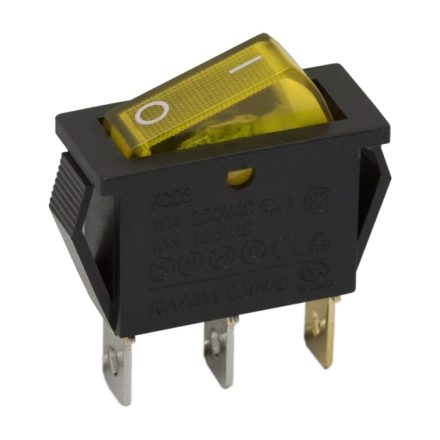 Kapcsoló billenő • sárga (off-on • 1ák • 16A-250V)