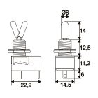 Kapcsoló karos  (on-off • 3A-250V)