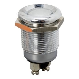 Nyomógomb *fém • vízálló*  (off-(on) • 2A-250V)