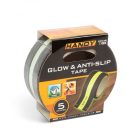 Ragasztószalag - csúszásmentes - 5 m x 50 mm - fekete / foszforeszkáló