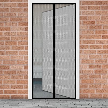Szúnyogháló függöny ajtóra -mágneses- 100x210cm - fekete