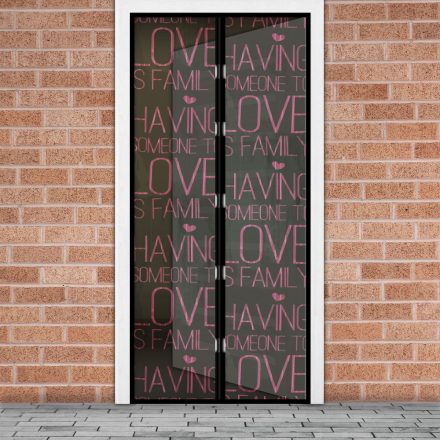 Szúnyogháló függöny ajtóra -mágneses- 100x210cm - "Love"