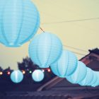 Lampion -LED-es - 20 cm - kék