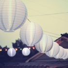 Szolár lampion - fehér - hidegfehér LED-es - 21 cm