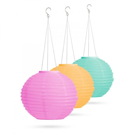 Szolár lampion - 3 színben - hidegfehér LED-es - 28 cm