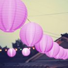 Lampion -LED-es - 20 cm - magenta