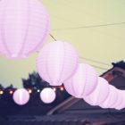 Lampion -LED-es - 20 cm - rózsaszín